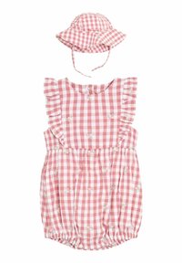 JoJo Maman Bébé - REGULAR FIT - ROMPER SET - Hat - pink floral embroidered Thumbnail Image 1