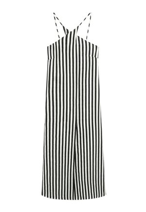 Massimo Dutti, STRIPED MIDI DRESS WITH CRISSCROSS STRAPS - Freizeitkleid - black