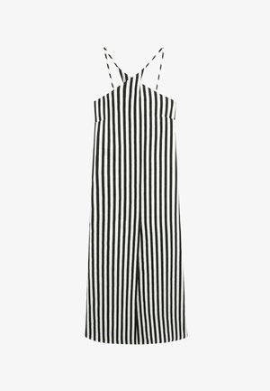 Massimo Dutti, STRIPED MIDI DRESS WITH CRISSCROSS STRAPS - Freizeitkleid - black
