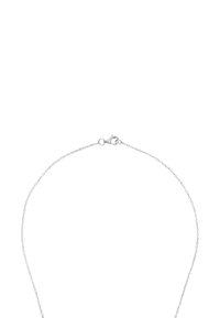 Collana in argento con chiusura a moschettone, anelli delicati e un design semplice, ideale per essere sovrapposta o per stili minimalisti.