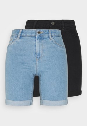 ONLSUNANNEK MIDLONGSHORTS 2 PACK - Denim shorts - light blue denim