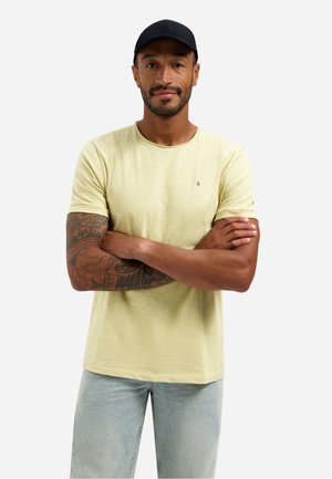 SLUB WITH ROUND NECK - T-shirt basic - yellow