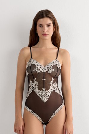 Intimissimi PRETTY FLOWERS - Body - mottled black