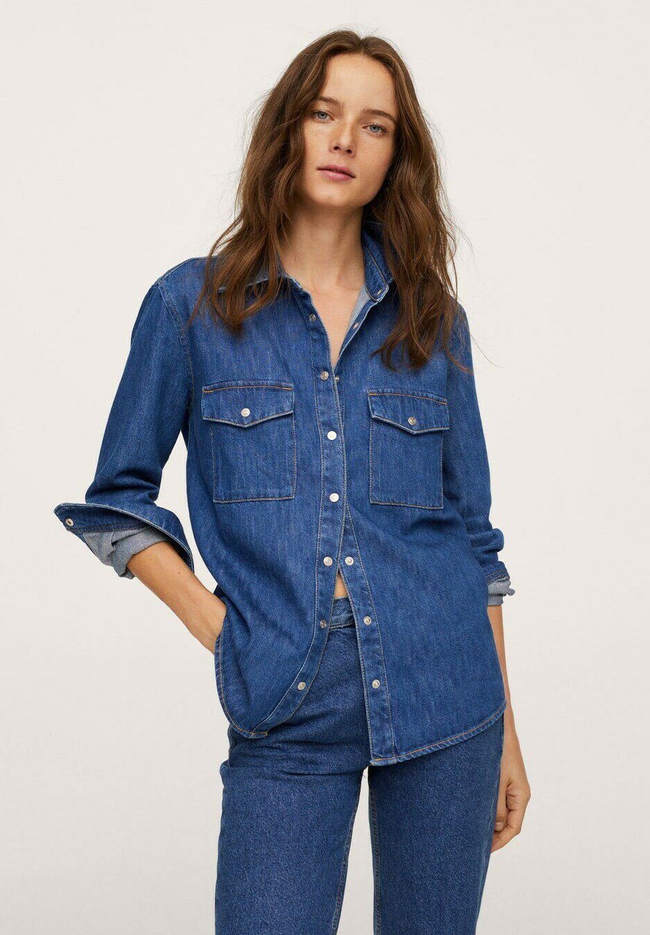 camisas negras mujer mango