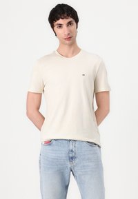 Tommy Jeans TEE 3 PACK - T-shirt basic - ecru/desert sand dune/black