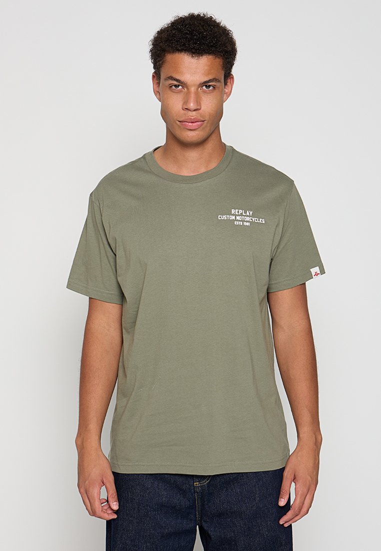 Replay T-shirt print groen
