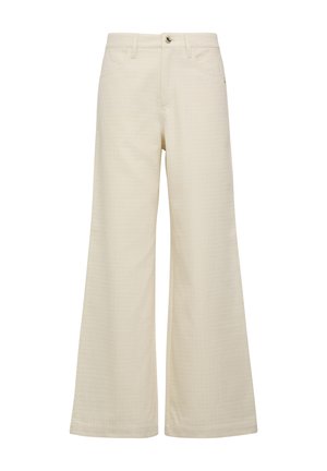 s.Oliver BLACK LABEL SURI HIGH RISE WIDE STRUKTURMUSTER - Jean flare - ecru