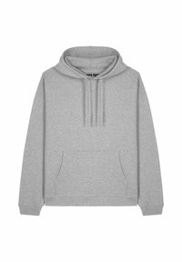 Pelēks krekls ar kapuci, ar priekšējo kabatu, ribotām aprocēm un apakšmalu. Izgatavots no mīkstas, teksturētas auduma.