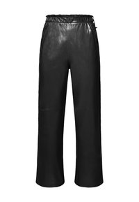URANUS - Pantalón de cuero - black