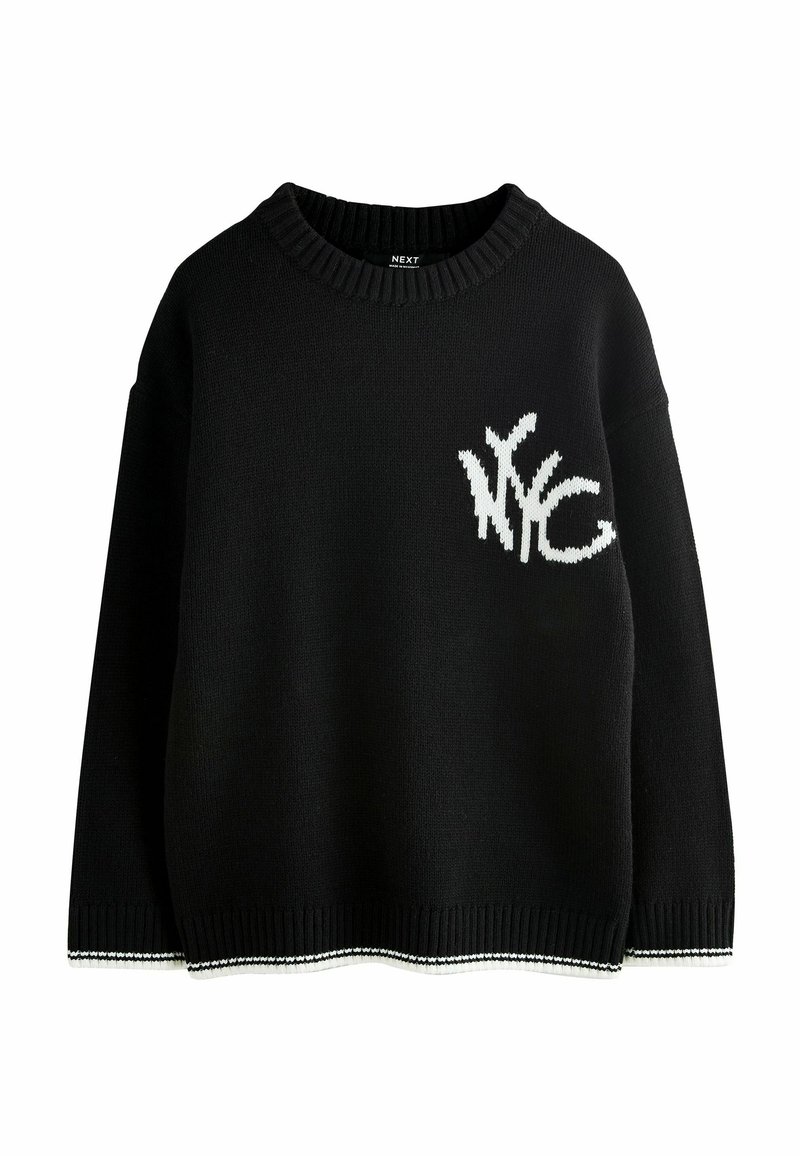Next REGULAR FIT - CREW NECK - Pullover - black nyc