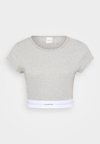 RIB CROP TEE COTTON STRETCH RIB - Parte de cima do pijama - grey heather