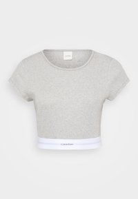 RIB CROP TEE COTTON STRETCH RIB - Maglia del pigiama - grey heather