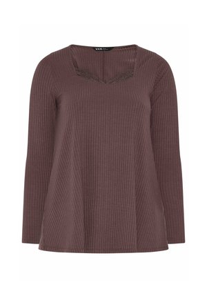 Yours Clothing, PLUS SIZE CASUAL TOPS - Longsleeve - chocolate