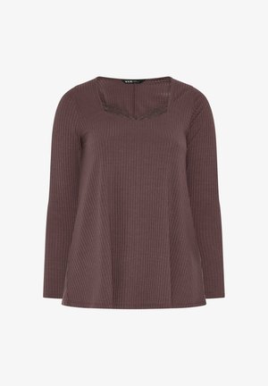 Yours Clothing, PLUS SIZE CASUAL TOPS - Longsleeve - chocolate