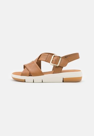 sandales femme cognac
