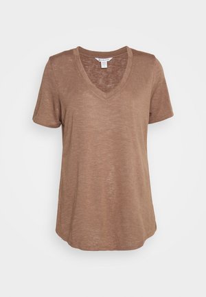 Athleta, BREEZY SCOOP V NECK TEE - T-shirt basique - rustic beige