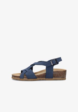 BioNatura, BIONATURA - Sandali con zeppa - blue