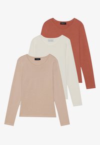 3 PACK - Långärmad tröja - off white/beige/cognac