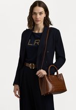 Lauren Ralph Lauren EMBOSSED LEATHER SMALL MARCY SATCHEL - Handbag 