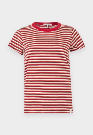 THE SLUB STRIPED TEE - Camiseta estampada - red