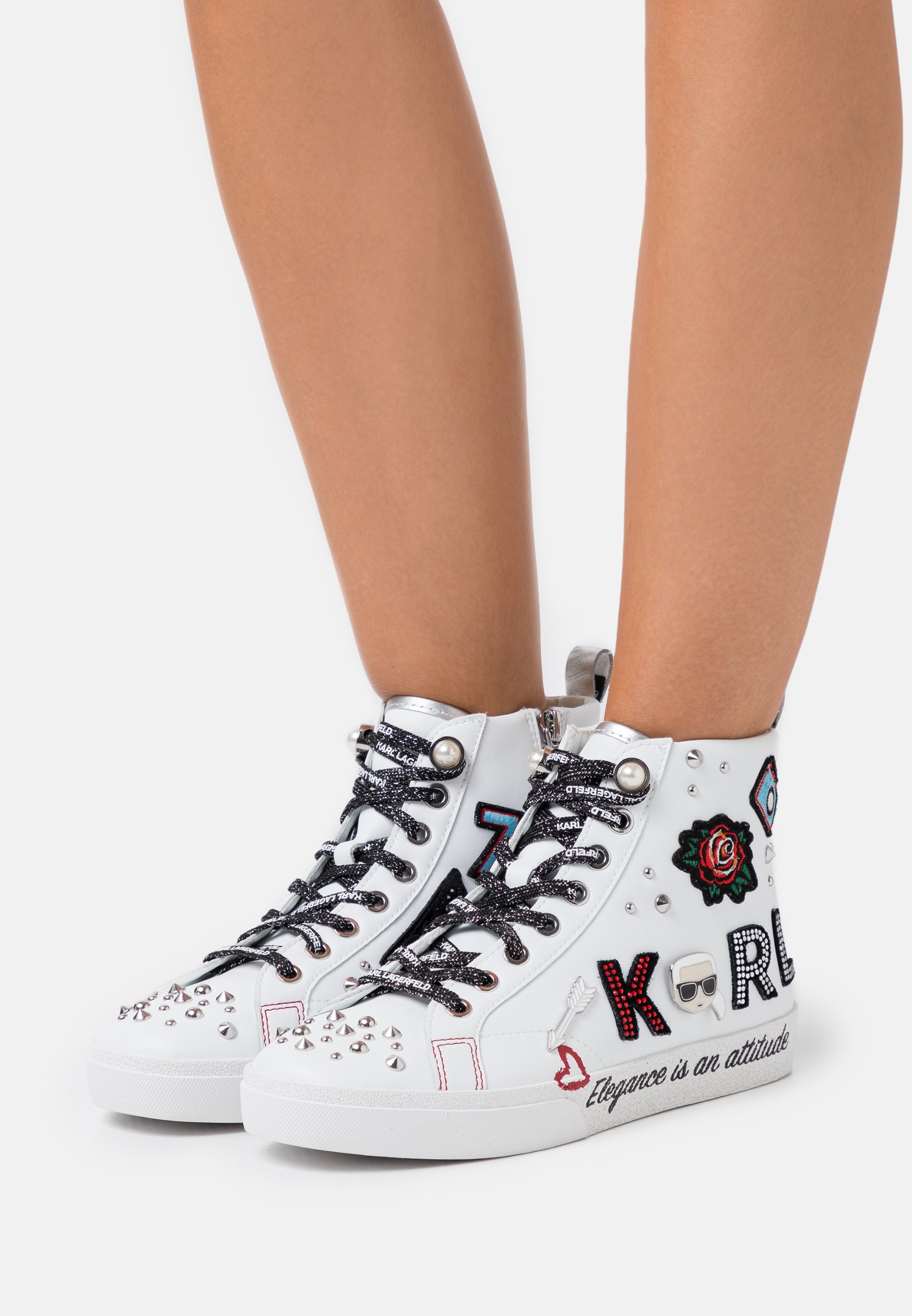 KARL LAGERFELD SKOOL BADGE - Sneakers hoog - white/wit - Zalando.nl