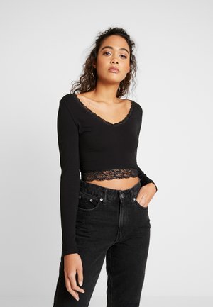 LONG SLEEVE TOP - Long sleeved top - black