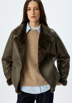 BIKER - Jacka i konstläder - green