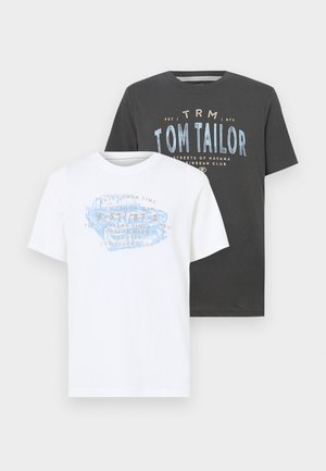 DOUBLEPACK PACKAGING - T-shirts med print - tarmac grey