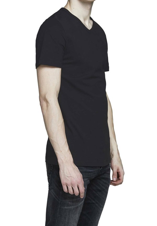 4ER PACK V-NECK KURZARM - Basic T-shirt - schwarz weiß4