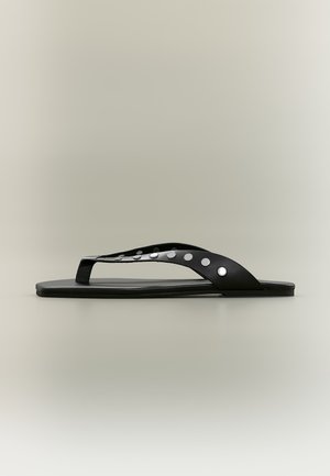 ALOHAS, OLA STUDS BLACK LEATHER SANDALS - Пантофи - black