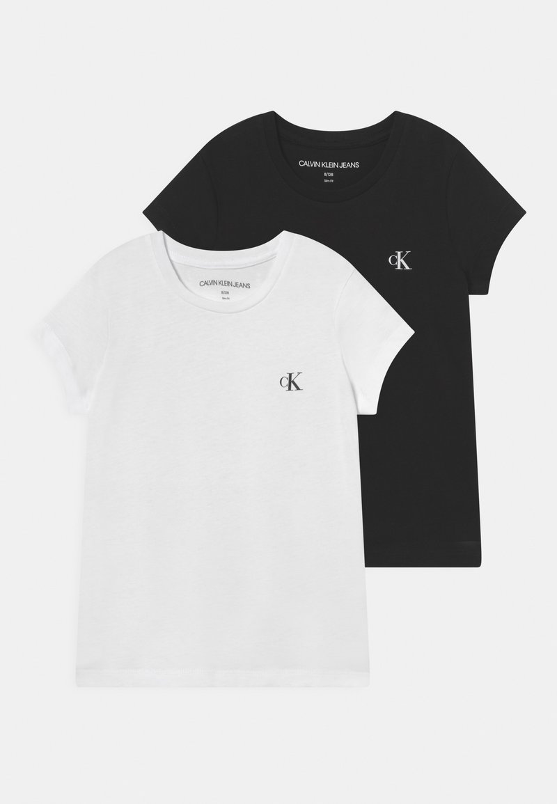 Calvin Klein Jeans SLIM MONOGRAM 2 PACK - T-shirt básica - white/black