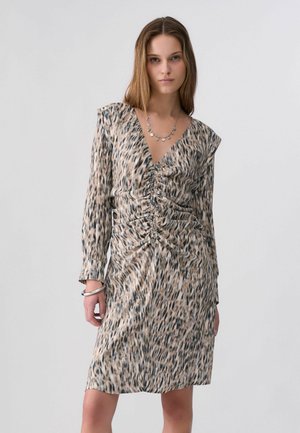 LIU JO, LIU JO PRINTED SHORT DRESS - Robe de jour - beige