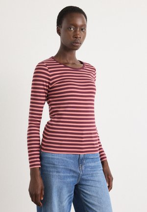 SLIM STRIPED  - Top s dlouhým rukávem - plum wine