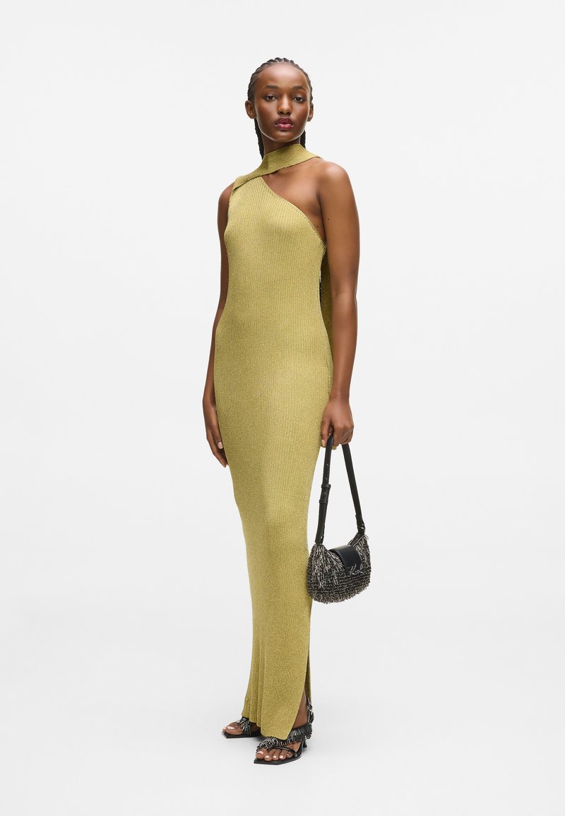 KARL LAGERFELD METALLIC KNIT - Maxi dress - light gold/gold-coloured - Zalando KARL LAGERFELD METALLIC KNIT - Maxi dress - light gold/gold-coloured - Zalando