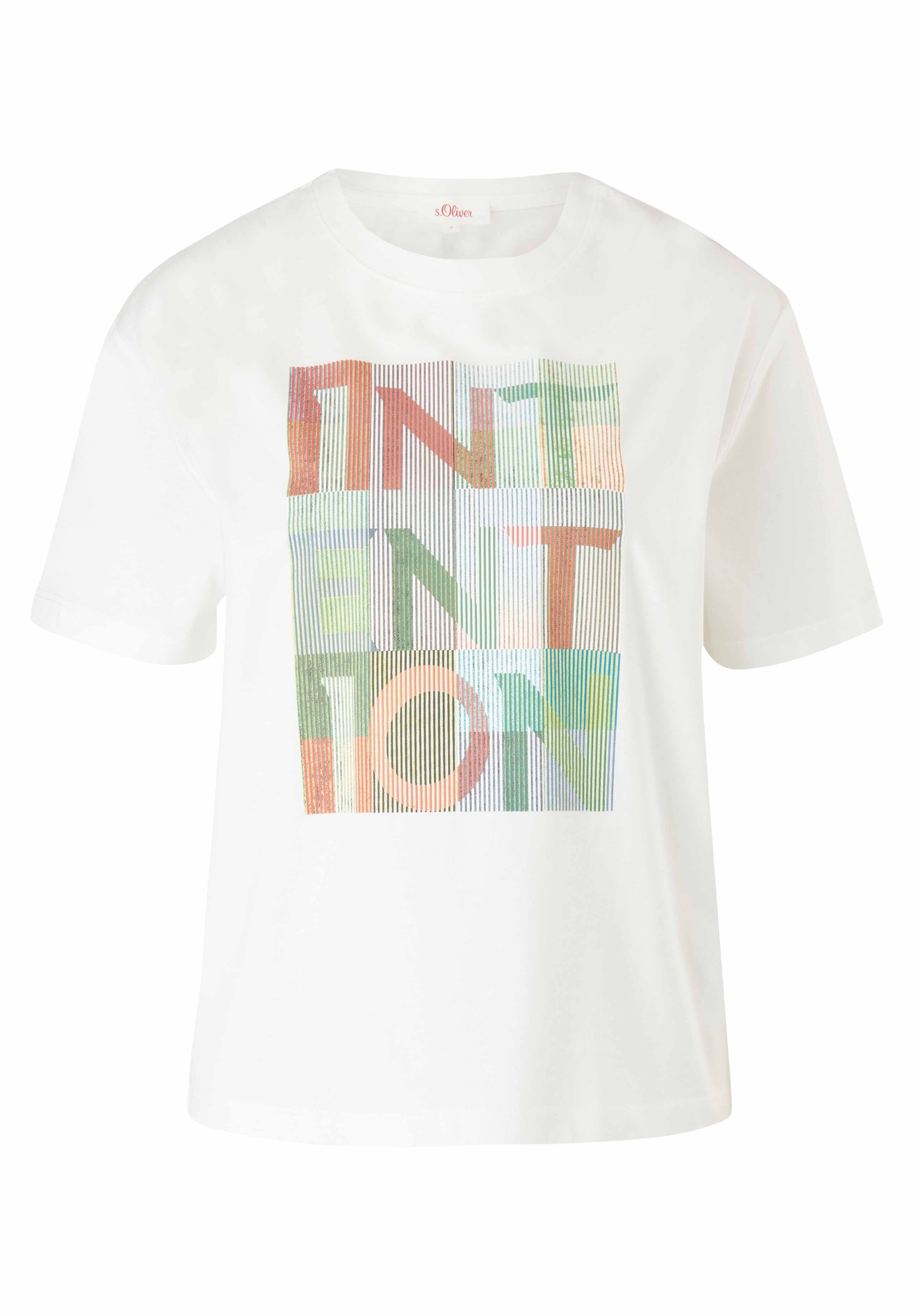 s.Oliver Print T-shirt - off white 