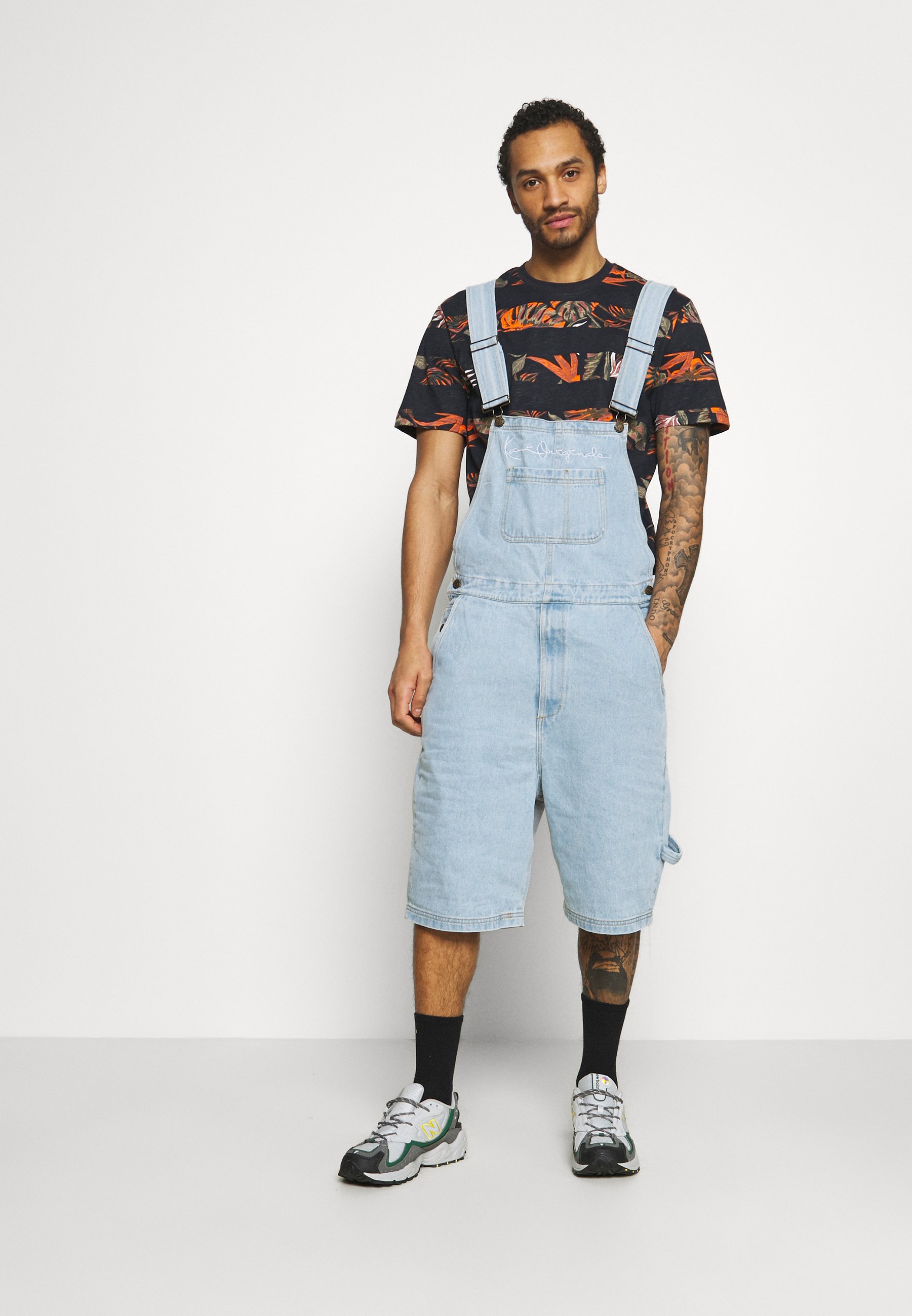 Karl Kani Originals Dungaree Shorts, Men's, Size: XXS, Light Blue