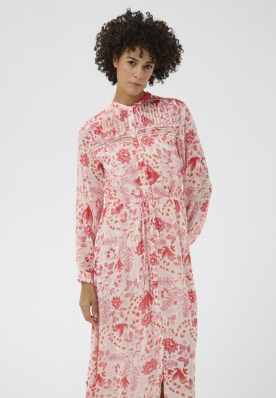 Robe longue imprimé corail sans manches