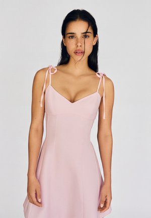 Bershka, MINI DRESS WITH RIBBON STRAPS - DRESS - Hverdagskjole - light pink