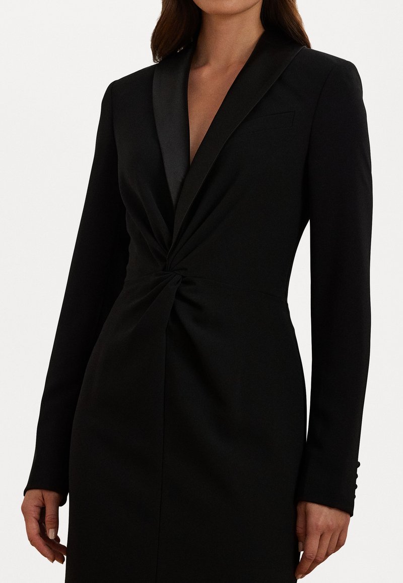 Lauren Ralph Lauren Petite SATIN-TRIM CREPE COCKTAIL DRESS - Cocktail dress  / Party dress - black - Zalando.co.uk