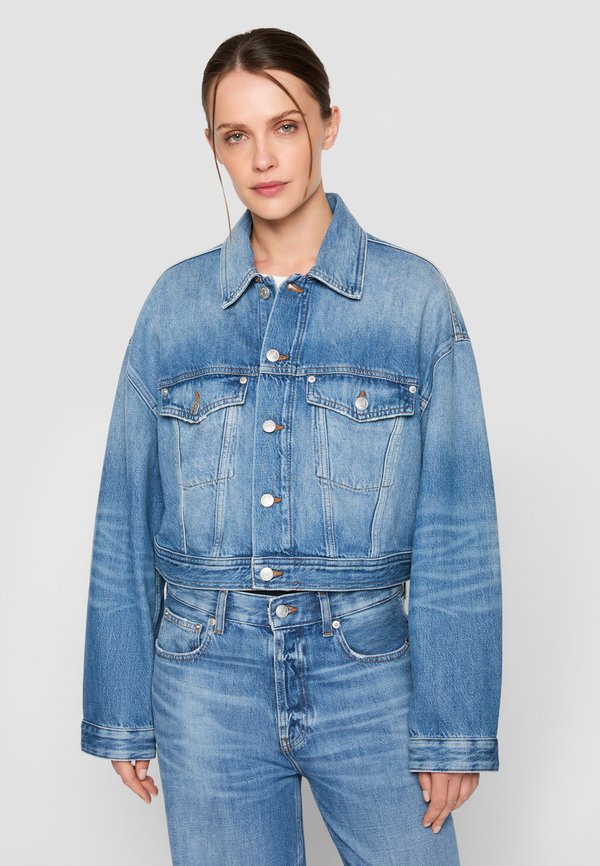 TOMMY GIRL OVSZ CRP TRUCKER JKT - Denim jacket - indigo wash4