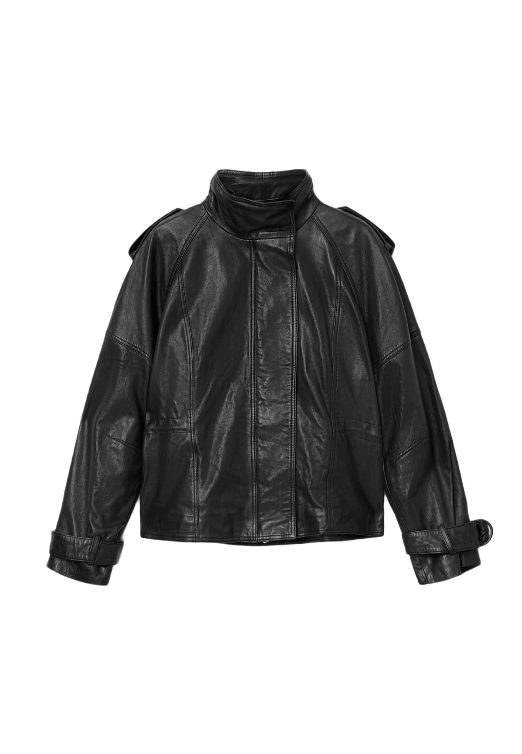AllSaints SERNE - Leather jacket - black - Zalando