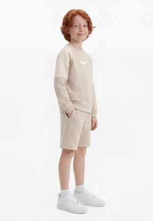 Nike Sportswear CREW - Sweatshirt - cream/light orewood brown/white