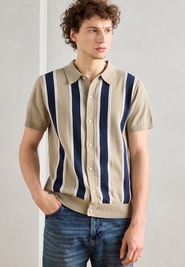 POLO CARDIGAN - Strickjacke - mid stone