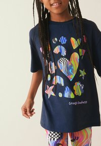 Next SET - Leggings - Pantaloni - navy blue glitter shapes