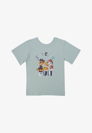 Light blue short-sleeve t-shirt featuring cartoon dogs and the text "Forever Fun" in multi-colored lettering. Soft, cotton material.