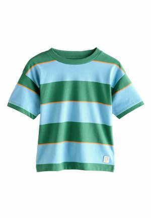 REGULAR FIT - SHORT SLEEVE STRIPE - T-shirt con stampa - blue green orange