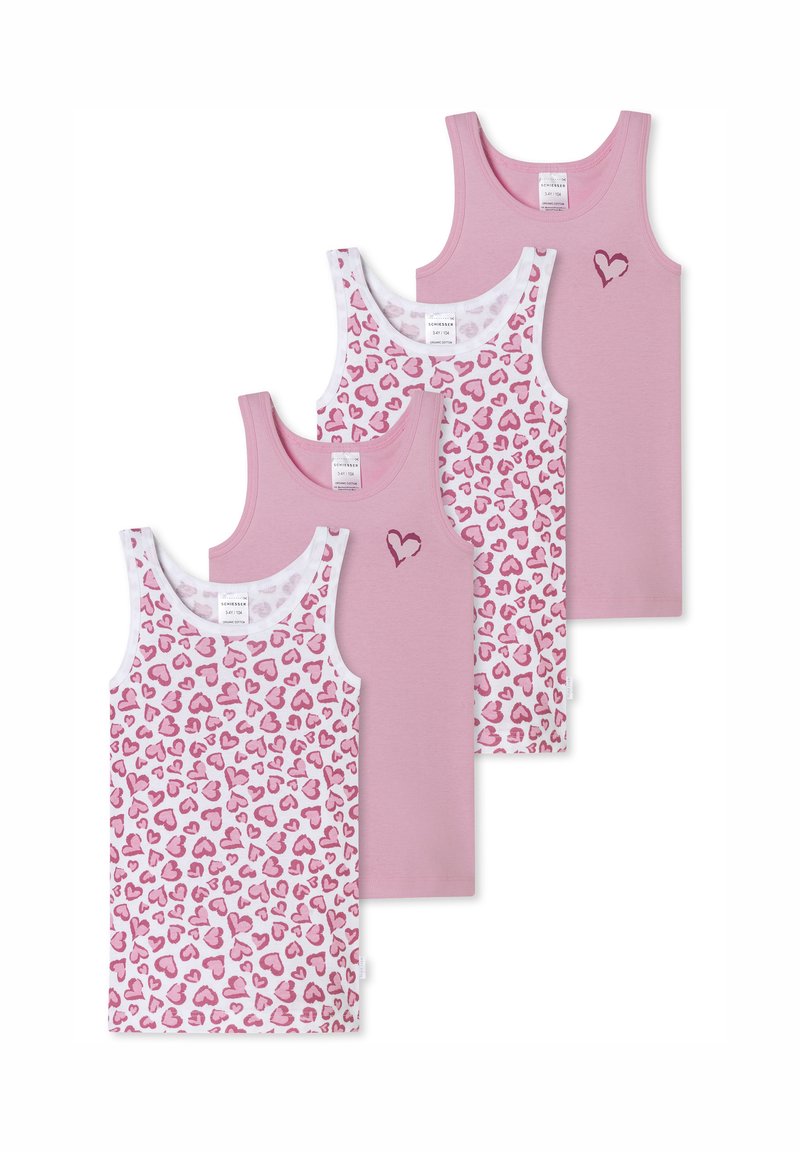 Schiesser 4-PACK   - Undershirt - rosa weiss