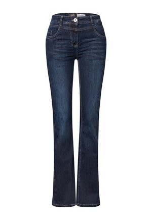 Cecil, HIGH WAIST SLIM-FIT BOOTCUT JEANS - Jean bootcut - dark blue wash