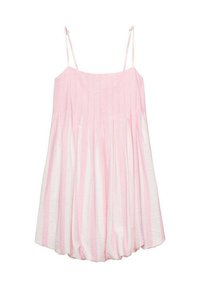 SHORT STRIPED BALLOON EFFECT - Jurk - light pink
