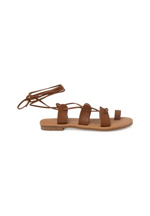 T-bar sandals - cuero